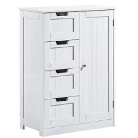 BOXED VIDA PRIANO 4 DRAWER 1 DOOR FREESTANDING UNIT - WHITE (1 BOX)