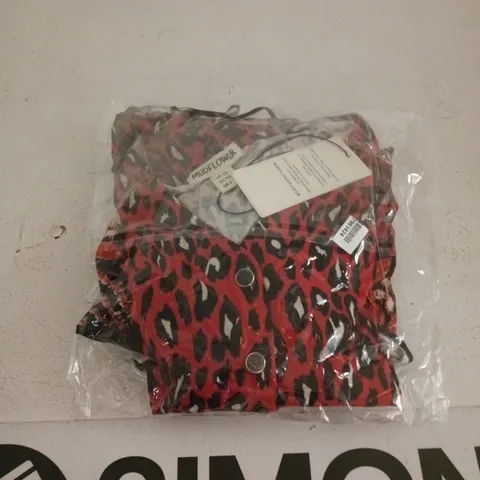 MUDFLOWER COUTURE – WOMEN'S TOP – RED LEOPARD PRINT (UK 12)
