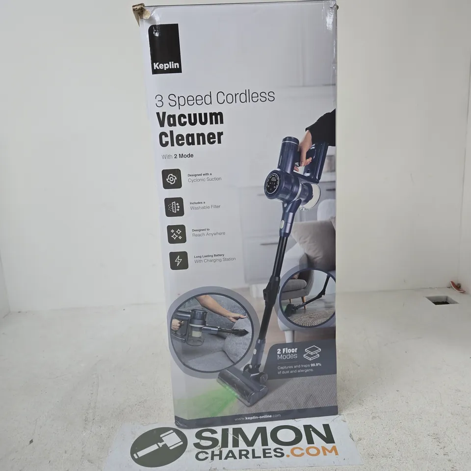 KEPLIN 3-SPEED CORDLESS VACUUM CLEANER – BOXED