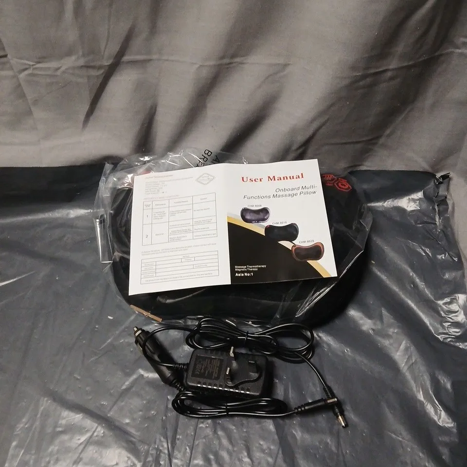CAR & HOME MASSAGE PILLOW – BOXED, ONBOARD MULTI-FUNCTION (MANUAL & ADAPTOR)