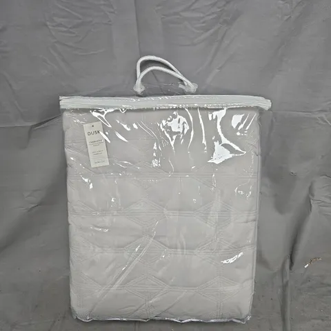 DUSK CHARLOTTE GEOMETRIC EMBROIDERED DUVET COVER – PEBBLE GREY, 250 X 260 CM