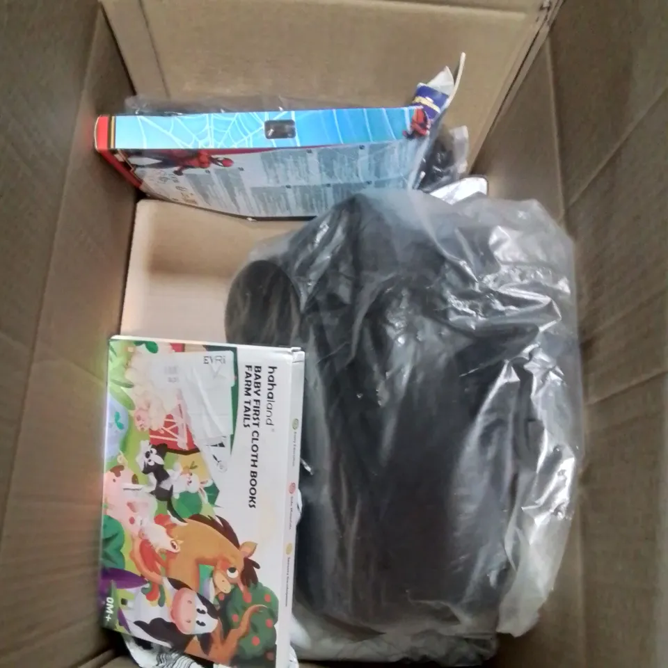 BOX TO CONTAIN ASSORTED HOUSEHOLD GOODS AND PRODUCTS TO INCLUDE; TODDLER SAMURAI COSTUME, MAGIC 8 BALL, MASTERCLASS KITCHEN SCISSORS 