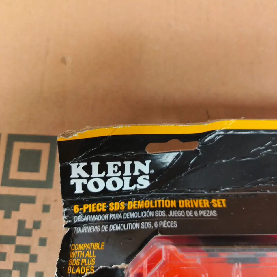 KLEIN TOOLS 6-PIECE SDS DEMOLITION DRIVER SET – ORANGE CASE