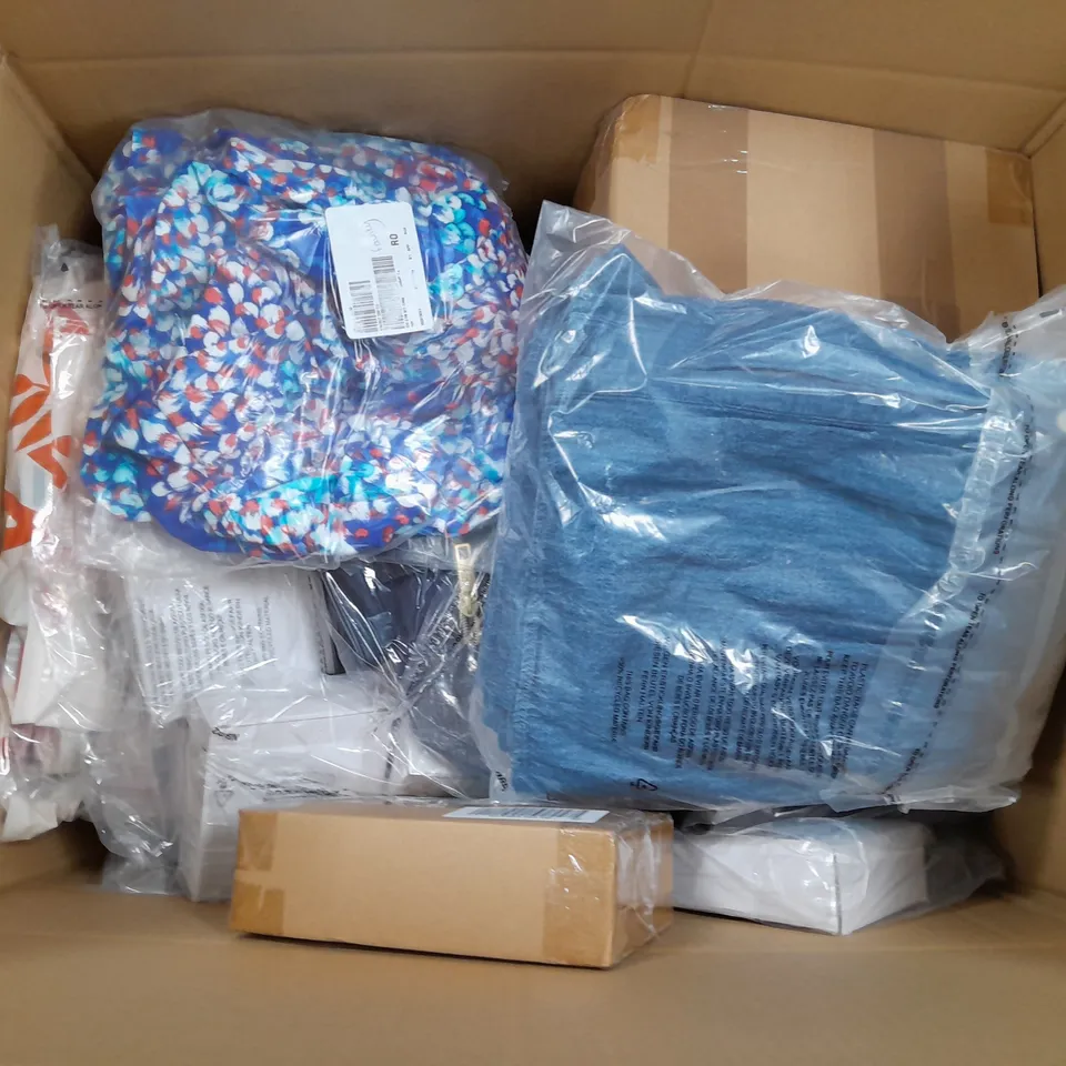 APPROXIMATELY 10 ASSORTED ITEMS TO INLUDE HANDBAGS, LIGHTS, DRESSES, ETC