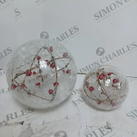 BOXED SET OF 2 GLOBE BERRY DECORATIVE SPHERES