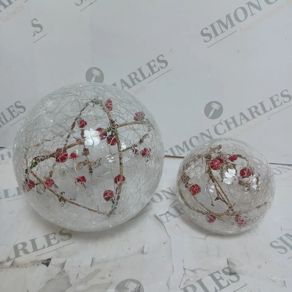 BOXED SET OF 2 GLOBE BERRY DECORATIVE SPHERES