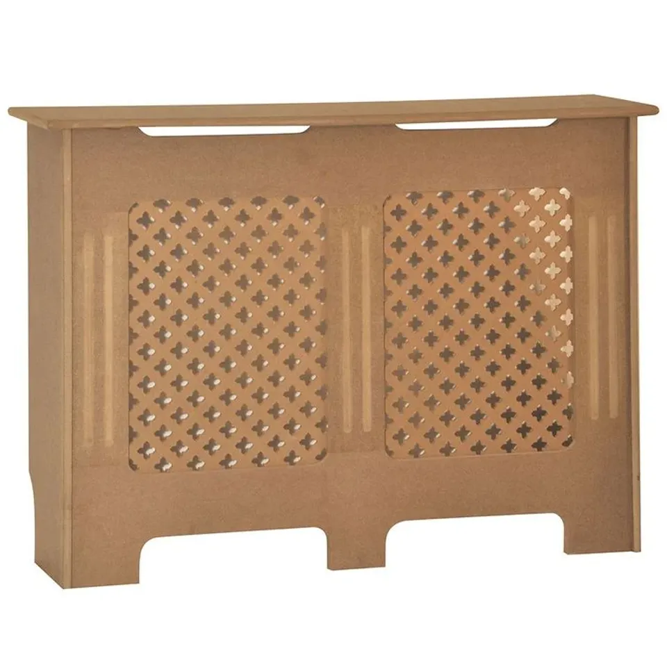 BOXED RETA RADIATOR COVER 82CM H X 111CM W X 19CM D COLOUR: UNFINISHED 