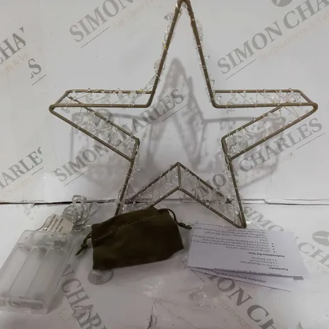 SARA DAVIES PRE-LIT BEADED STAR 25CM