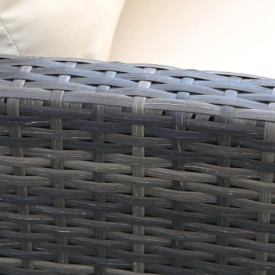 BRAND NEW BOXED ALISON AT HOME PETWORTH GREY RATTAN DINING SET(THREE BOXES) RRP £1275