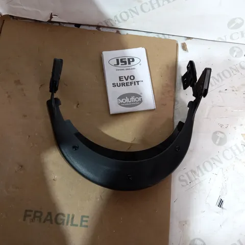 BOX OF APPROXIMATELY 15 ASSORTED BRAND NEW JSP EVO SUREFIT VISOR PARTS