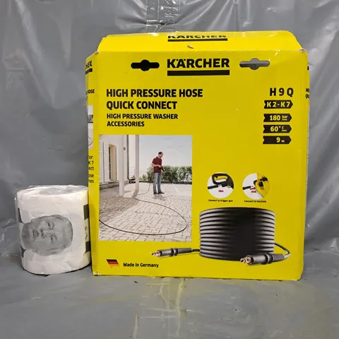 BOX OF APPROXIMATELY 15 ASSORTED HOUSEHOLD ITEMS TO INCLUDE KARCHER HIGH PRESSURE HOSE QUICK CONNECT, NOVELTY DONALD TRUMP TOILET ROLL, ETC - COLLECTION ONLY
