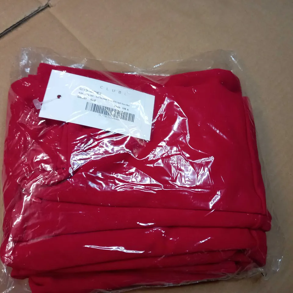 PACKAGED CLUB L RED BANDEAU MAXI WITH SPLIT HEM - SIZE 6