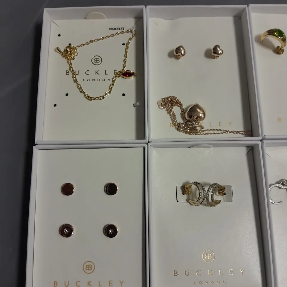 LOT OF 8 ASSORTED BOXED BUCKLEY LONDON JEWELLERY ITEMS