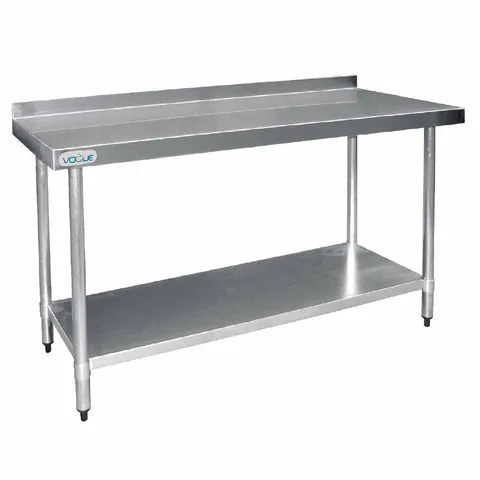 BOXED VOGUE 1200MM PREP TABLE WITH UPSTAND - STAINLESS STEEL