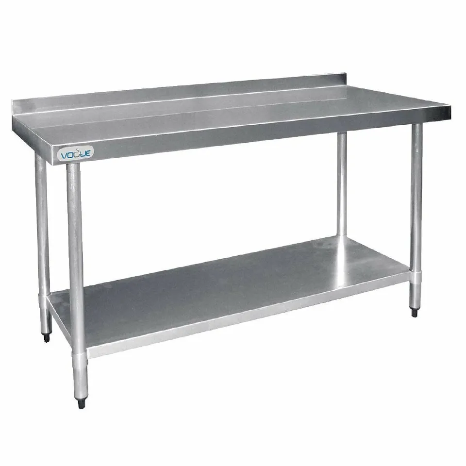 BOXED VOGUE 1200MM PREP TABLE WITH UPSTAND - STAINLESS STEEL