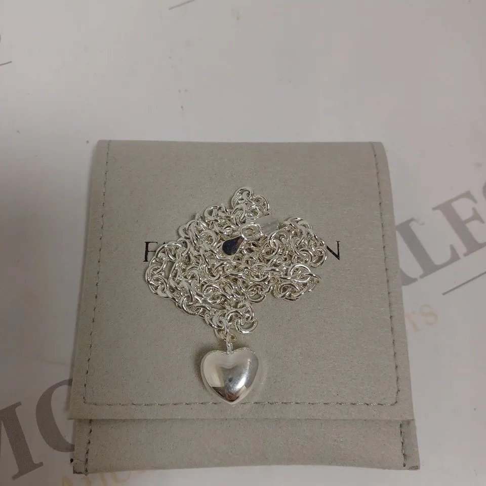 FAITH & BROWN ITALIAN CRAFTED PUFFED HEART NECKLACE