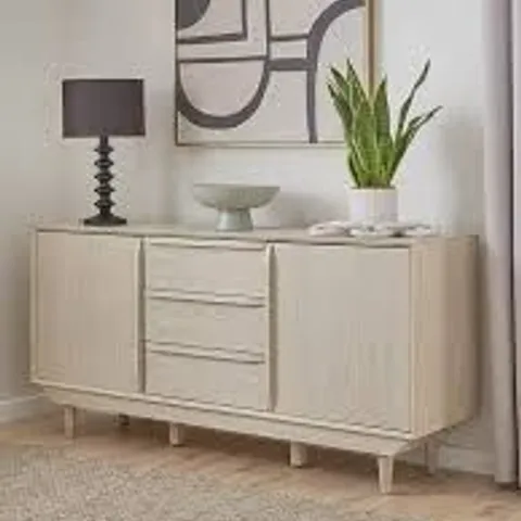 BOXED MARCEL 2 DOOR, 3 DRAWER SIDEBOARD - LIGHT OAK (2 BOXES)