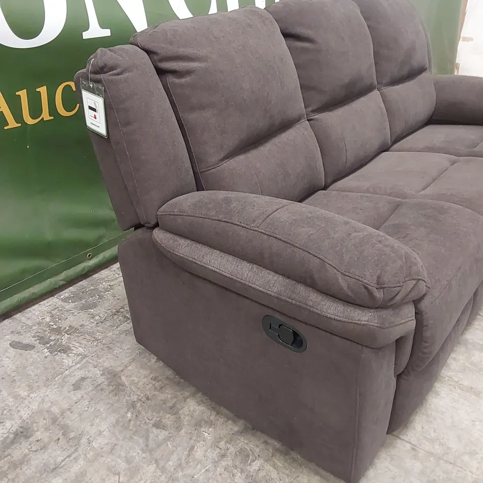 ALBION FABRIC 3 SEATER HIGH BACK MANUAL RECLINER SOFA RRP £749