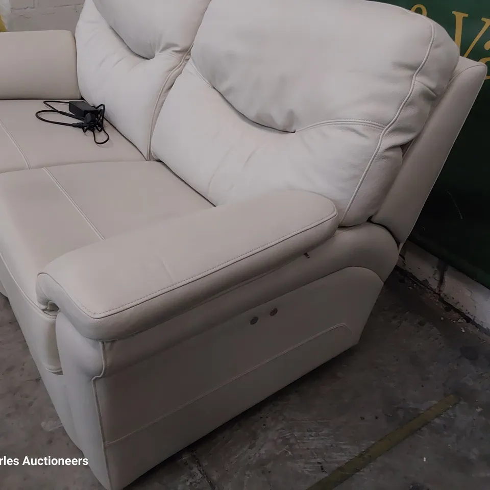 QUALITY BRITISH DESIGNER G PLAN WASHINGTON POWER RECLINING THREE SEATER SOFA CAPRI STONE LEATHER 