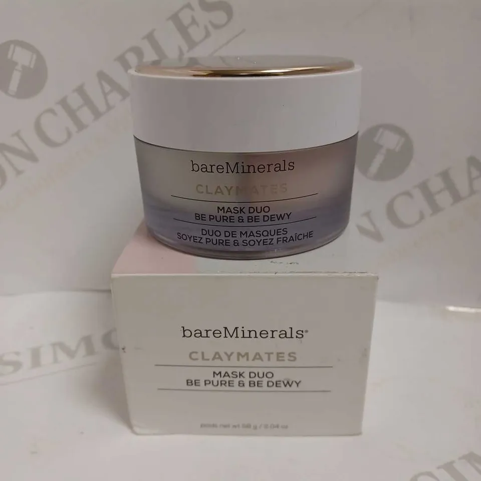 BAREMINERALS CLAYMATES BE PURE & BE DEWY MASK DUO 