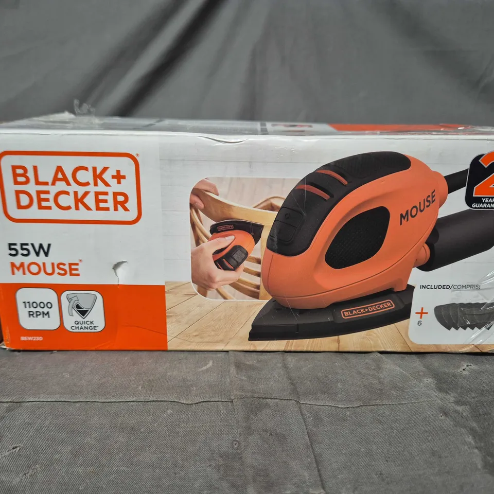 BLACK+DECKER 55W MOUSE SANDER – CORDED, BOXED