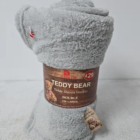 LOVES HOME TEDDY BEAR SHERPA BLANKET – DOUBLE (150 X 200 CM)