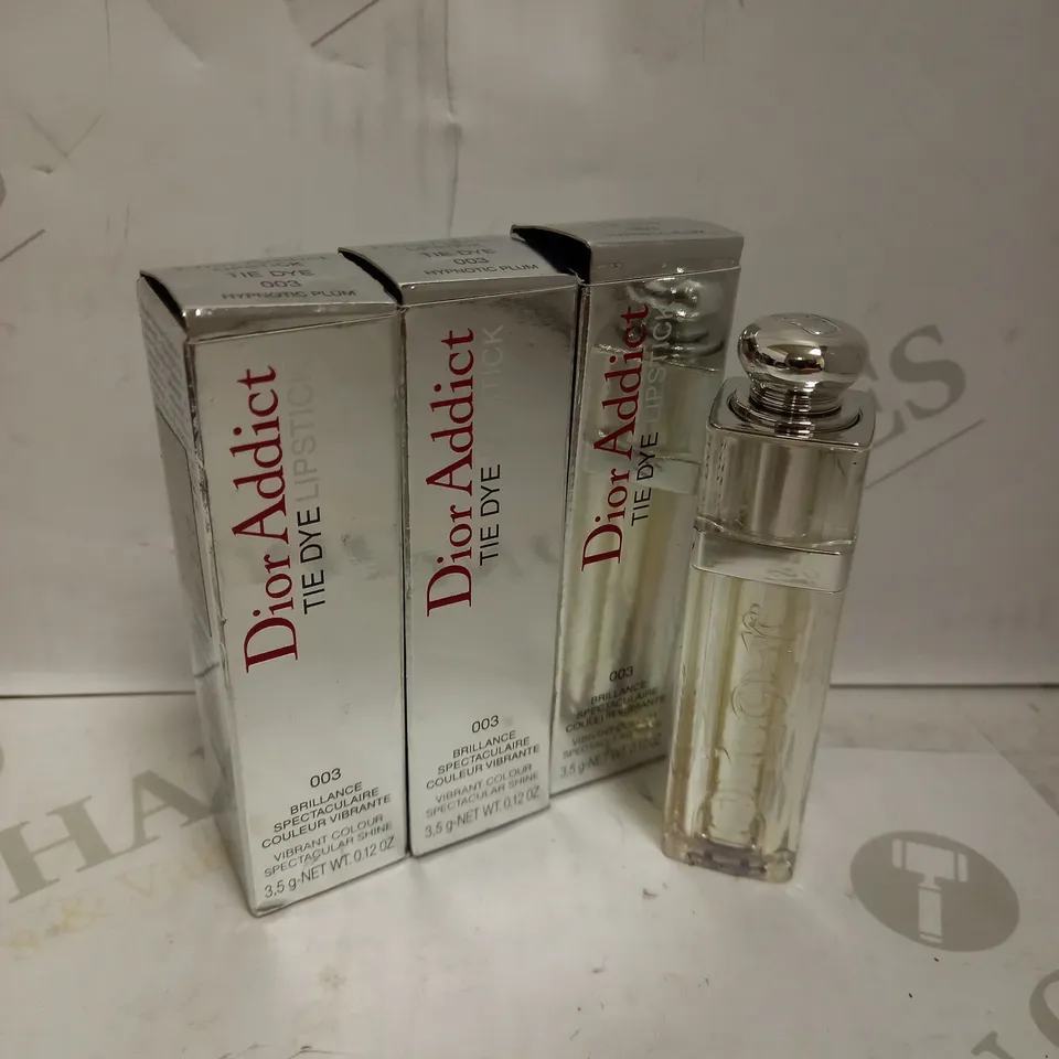 3 X DIOR ADDICT TIE DYE LIPSTICK VIBRANT COLOUR SPECTACULAR SHINE - 003 HYPNOTIC PLUM