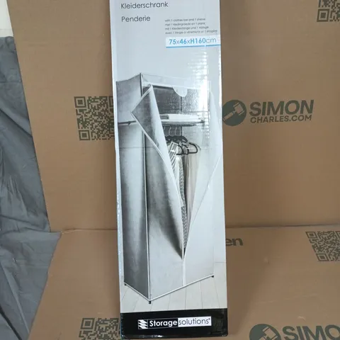 STORAGE SOLUTIONS WARDROBE – FABRIC FREESTANDING WARDROBE, BOXED; 75CM W X 46CM D X 160CM H