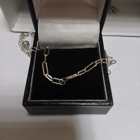 DIAMONIQUE 0.5CT TW PAPERCLIP 45CM NECKLACE STERLING SILVER 