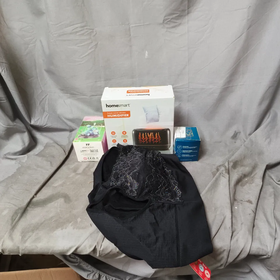 BOX OF APPROXIMATELY 20 ASSORTED HOUSEHOLD ITEMS INCLUDING HOMESMART HUMIDIFIER, MARINE COLLAGEN, SANKOM BRA, MINI BRICKS TOY ETC