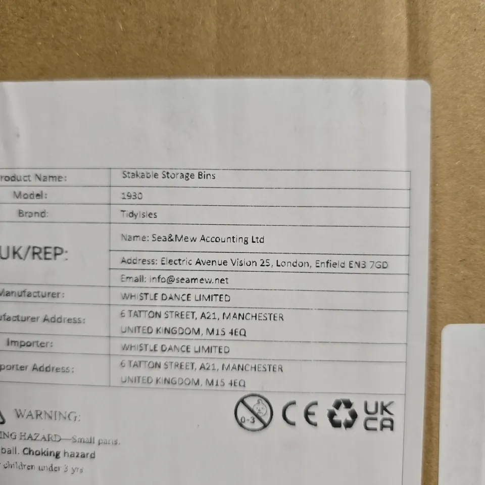 STACKABLE STORAGE BINS – MODEL 1930 (PACKAGED)