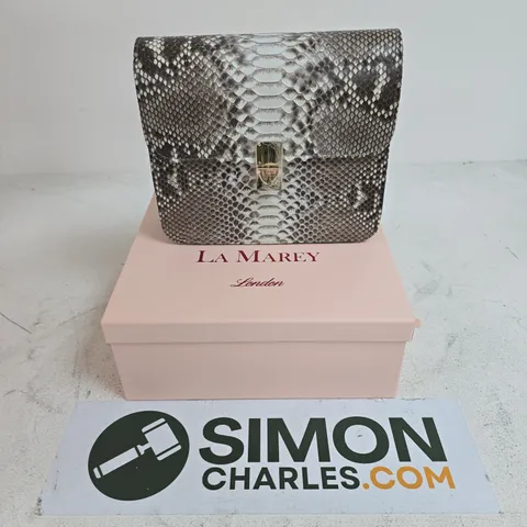 LA MAREY LONDON SNAKESKIN PRINT CLUTCH BAG