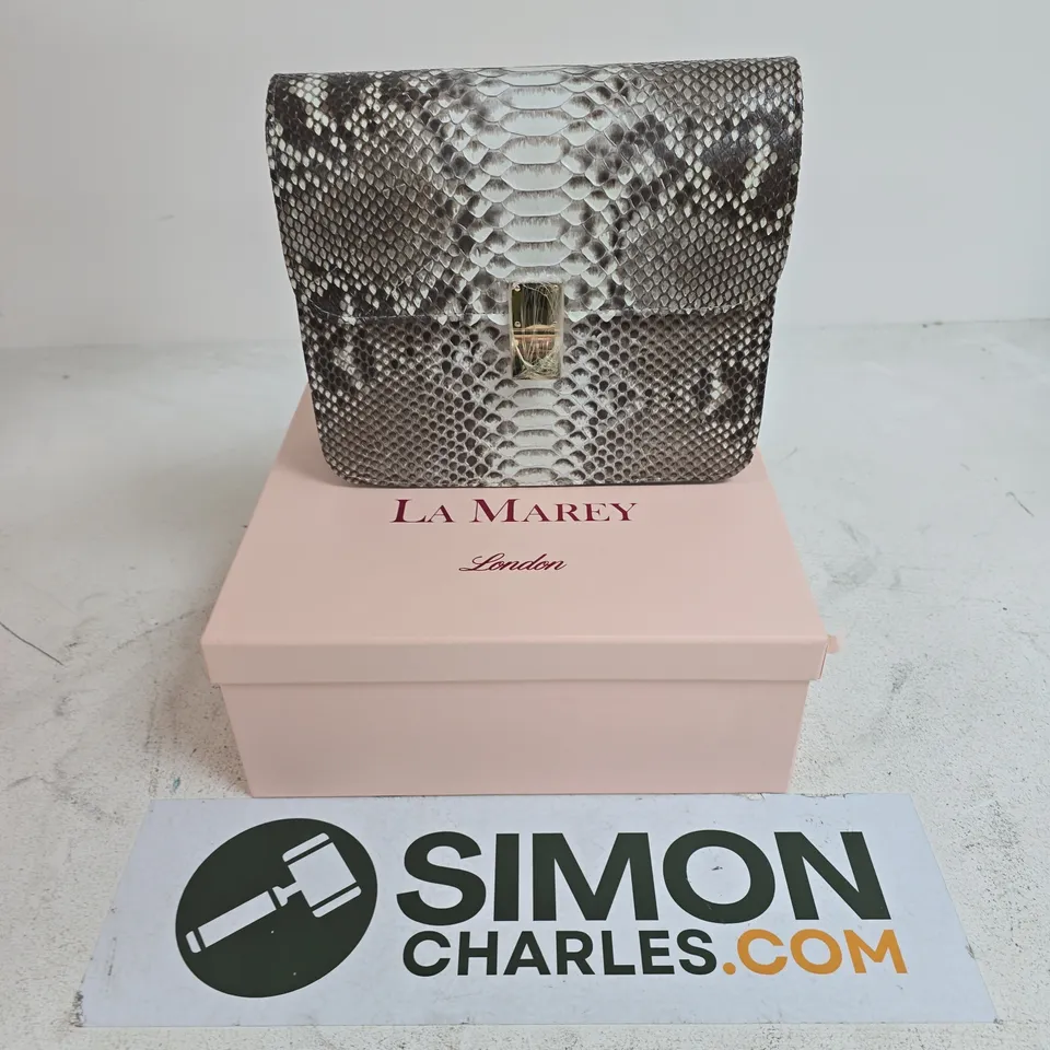 LA MAREY LONDON SNAKESKIN PRINT CLUTCH BAG