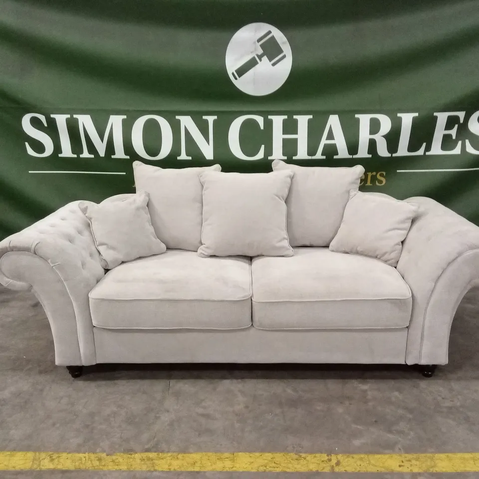 WINDSOR 3 SEATER FABRIC SCATTER BACK SOFA - NATURAL RRP £949