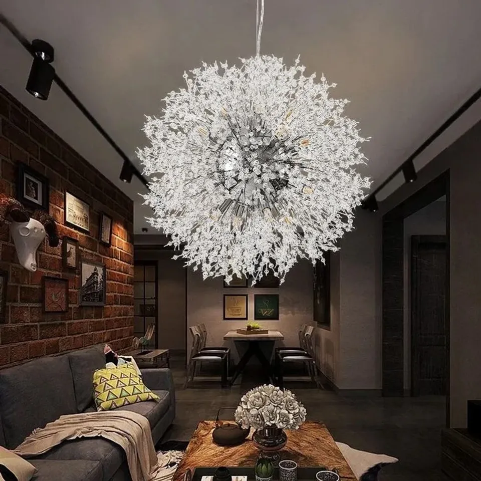 BOXED DANDELION 16-LIGHT SPUTNIK CRYSTAL CHANDELIER (1 BOX)