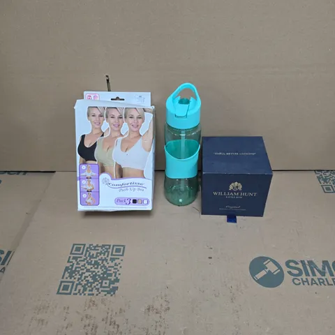 LARGE QUANTITY OF ASSORTED ITEMS TO INCLUDE PUSH-UP BRAS, WATER BOTTLE, WILLIAM HUNT SCENTED CANDLE, ETC - COLLECTION ONLY