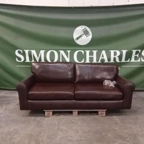 BAILEY 4 SEATER LEATHER SOFA - CHOCOLATE