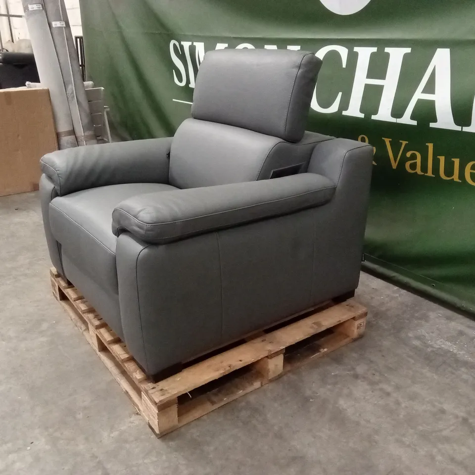 QUALITY DESIGNER ITALIAN MADE RICCARDO ELECTRIC RECLINER LEATHER ARMCHAIR