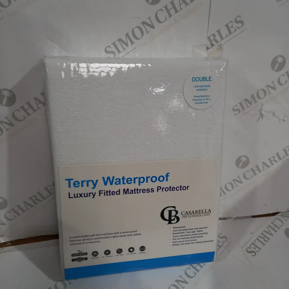 TERRY WATERPROOF LUXURY FITTED MATTRESS PROTECTOR ( DOUBLE )