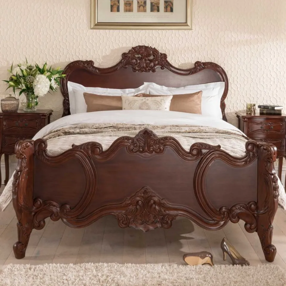 BRAND NEW BOXED HOMES DIRECT 365 RAPHAEL ANTIQUE FRENCH STYLE KING BED (4 BOXES)