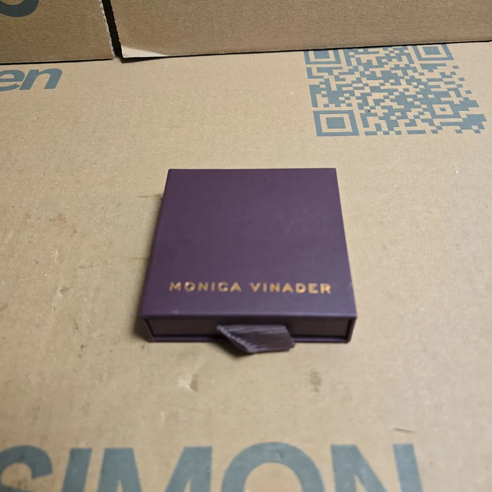 MONICA VINADER NECKLACE – SILVER CHAIN, IN PURPLE BOX