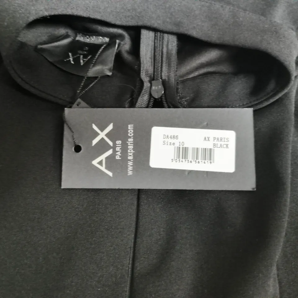 AX PARIS WOMEN'S DRESS – BLACK BODICE WITH GREY TWEED SKIRT, UK 10