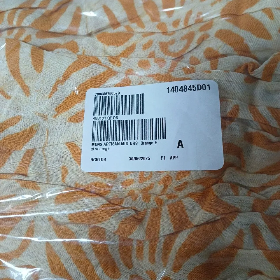 MONSOON ARTISAN MID DRESS ORANGE SIZE XL. BAGGED