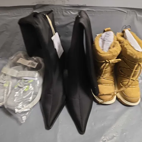 BOX OF APPROXIMATELY 15 PAIRS OF ASSORTED SHOES IN VARIOUS COLOUR, STYLES AND SIZES