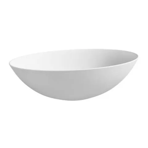 BOXED MATT WHITE OVAL STONE RESIN COUNTERTOP BASIN WITH WASTE 500MM - OPAL