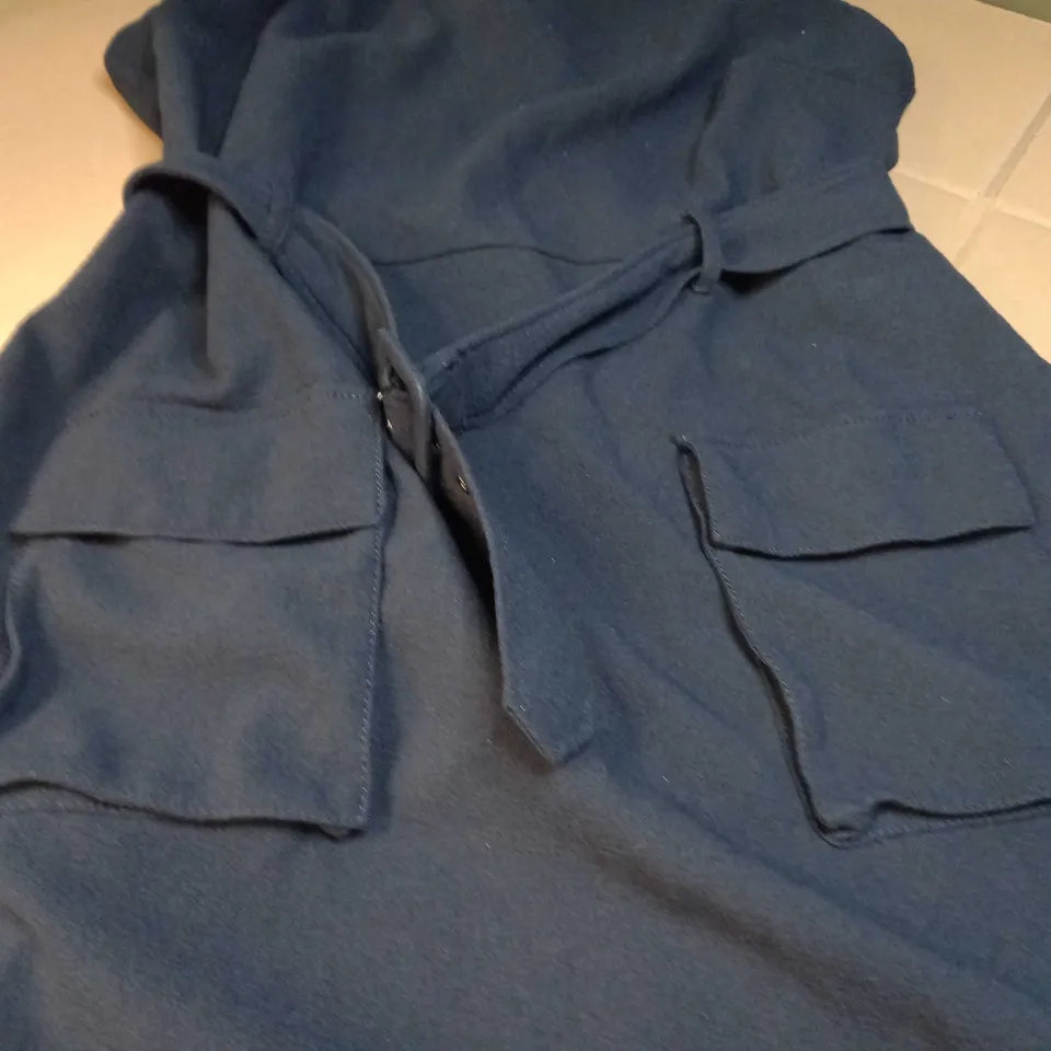 NUTMEG NAVY PINAFORE STYLE BELTED DRESS - SIZE 18