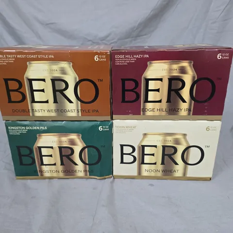 LOT OF 4 BERO NON-ALCHOLIC DRINK 6-PACKS IN VARIOUS FLAVOURS 
