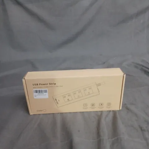 USB POWER STRIP WITH 3 OUTLETS + USB-A & USB-C PORTS