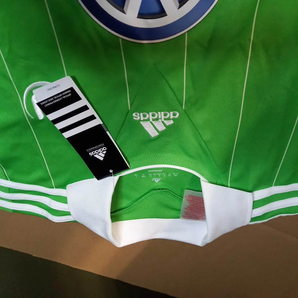 ADIDAS GREEN/LOGO FITNESS JNR TOP - AGE 11/12YR