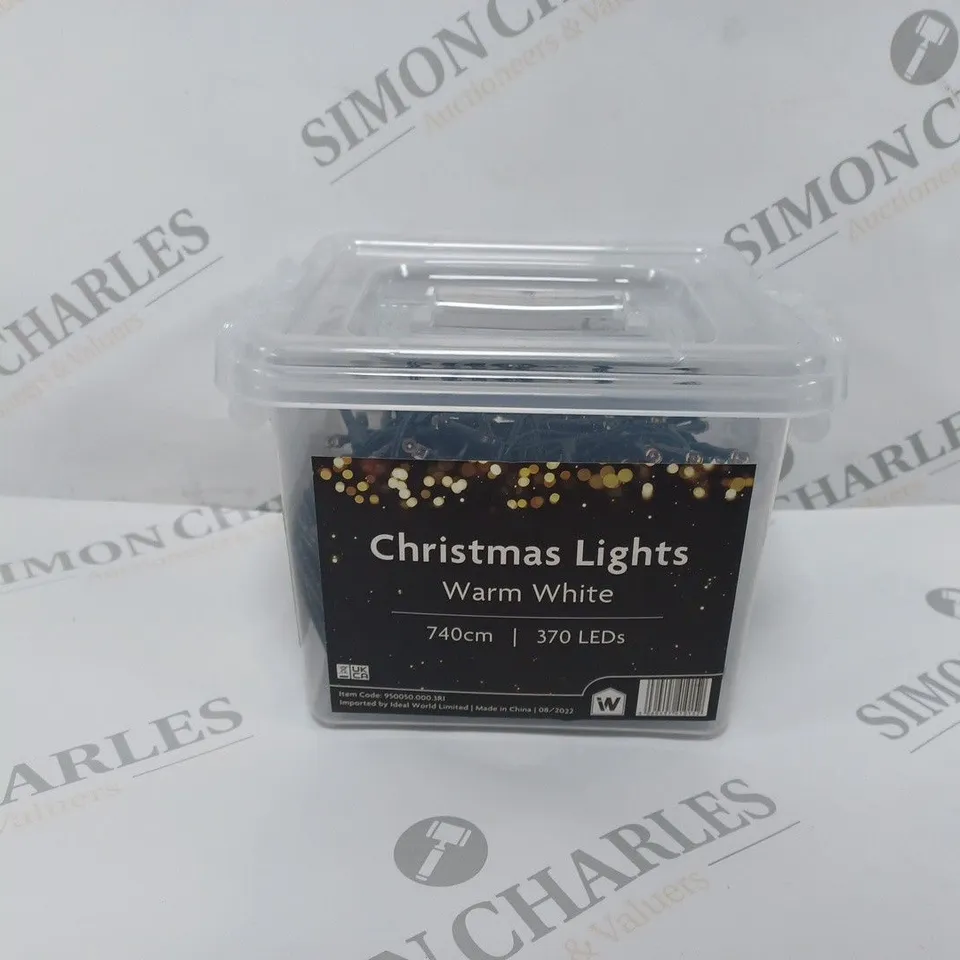 BOXED CHRISTMAS LIGHTS WARM WHITE 740CM 370 LEDS 